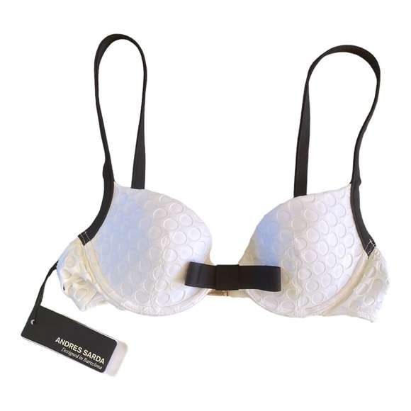 Andres Sarda Other - Andres Sarda Fazenda Bow Accent White Bikini Top NWT 32B